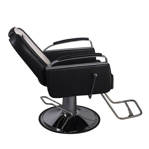  WALCUT Walcut 2 Sets of Reclining Hydraulic Barber Chair Styling Salon Beauty Shampoo Spa Equipment Black&Beige Hair Cutting