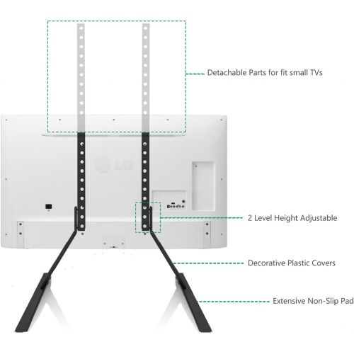  [아마존 핫딜] [아마존핫딜]WALI Universal TV Stand Table Top for Most 22 to 65 inch LCD Flat Screen TV, VESA up to 800 by 400mm (TVS001), Black