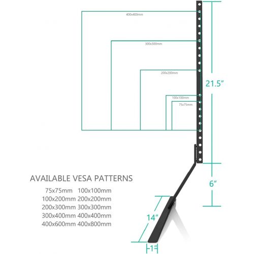  [아마존 핫딜] [아마존핫딜]WALI Universal TV Stand Table Top for Most 22 to 65 inch LCD Flat Screen TV, VESA up to 800 by 400mm (TVS001), Black