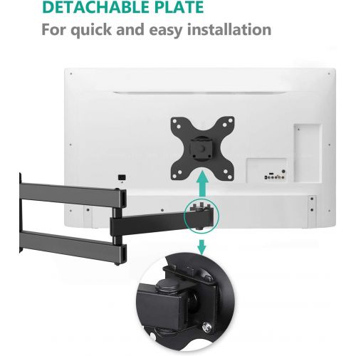  [아마존베스트]WALI Articulating TV LCD Monitor Wall Mount Full Motion 14 inch Extension Arm for Most 13 15 17 19 20 22 23 24 26 27 30 inch LED TV Flat Screen up to 33 lbs, VESA 75 and 100 (1330L