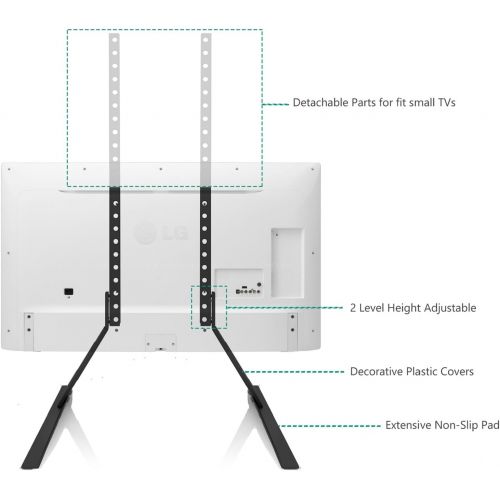  [아마존베스트]WALI Universal TV Stand Table Top for Most 22 to 65 inch LCD Flat Screen TV, VESA up to 800 by 400mm (TVS001), Black