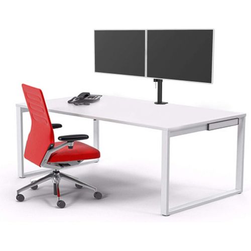  [아마존베스트]WALI Dual LCD Monitor Fully Adjustable Desk Mount Stand Fits 2 Screens up to 27 inch, 22 lbs. Weight Capacity per Arm (M002), Black