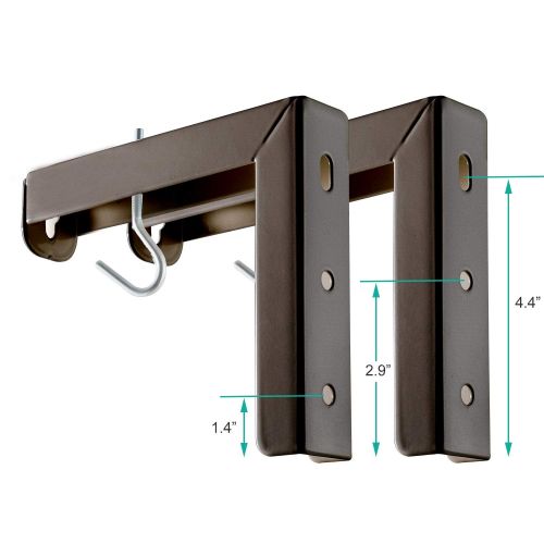  [아마존베스트]WALI Universal Projector Screen L-Bracket Wall Hanging Mount 6 inch Adjustable Extension with Hook Manual, Spectrum and Perfect Screen Placement up to 66 lbs, 30 kg (PSM001-B), Black