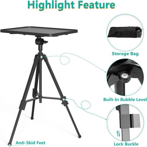  WALI Projector Tripod Stand, Portable Holder Mount for Universal Projector, Laptop, DJ Equipment with Adjustable Height 18 to 35 Inch, Perfect for Office, Home, Stage or Studio Use (PRS
