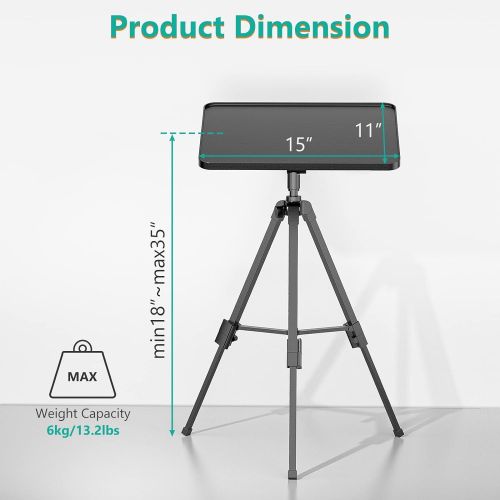  WALI Projector Tripod Stand, Portable Holder Mount for Universal Projector, Laptop, DJ Equipment with Adjustable Height 18 to 35 Inch, Perfect for Office, Home, Stage or Studio Use (PRS
