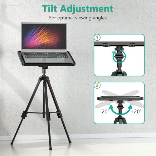  WALI Projector Tripod Stand, Portable Holder Mount for Universal Projector, Laptop, DJ Equipment with Adjustable Height 18 to 35 Inch, Perfect for Office, Home, Stage or Studio Use (PRS