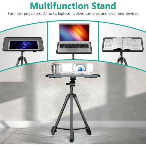  WALI Projector Tripod Stand, Portable Holder Mount for Universal Projector, Laptop, DJ Equipment with Adjustable Height 18 to 35 Inch, Perfect for Office, Home, Stage or Studio Use (PRS