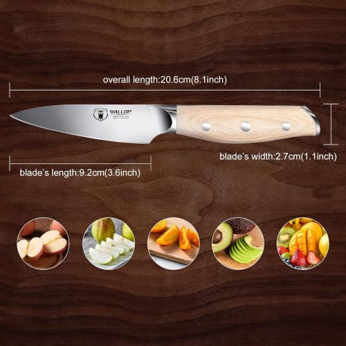  [아마존베스트]WALLOP Paring Knife - Fruit Peeling Knife 3.5 inch - Razor Sharp German 1.4116 HC Stainless Steel Fruit Vegetable Knife Kitchen Knife - Full Tang Natural Pakkawood Handle with Gift