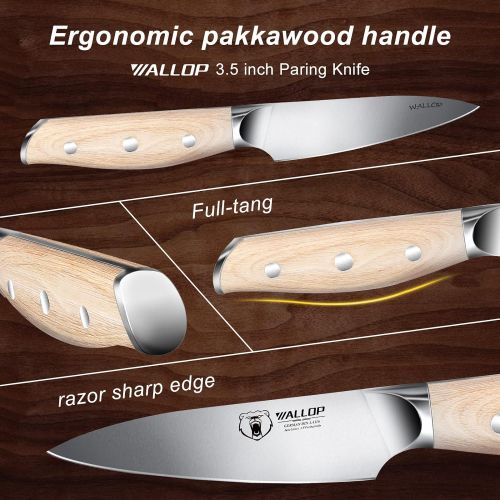  [아마존베스트]WALLOP Paring Knife - Fruit Peeling Knife 3.5 inch - Razor Sharp German 1.4116 HC Stainless Steel Fruit Vegetable Knife Kitchen Knife - Full Tang Natural Pakkawood Handle with Gift