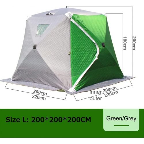  WALNUTA Winter Ice Fishing Tents for 3-4 People, 3 Layers of Thickening Warm and Winter Tents, Outdoor Fishing Cotton Tents, Camping Tents (Color : B, Size : 200 * 200 * 200cm)
