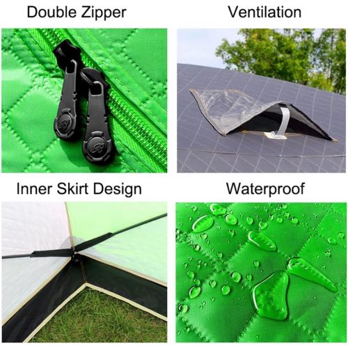  WALNUTA 1-4 People Winter Fishing Tent Winter Ice Fishing Tent Camping Tent Windproof and Rainproof Outdoor Winter Fishing Warm Tent (Color : A, Size : 220 * 220 * 200cm)