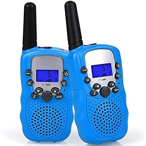  [아마존베스트]WANFEI 2 x Walkie Talkies for Kids, 2-Way Radio Kids Walkie Talkies with 22 Channels LCD Screen VOX Flashlight 10 Call Tones Ideal Gifts Walky Talky Toy for Children (Battery Not I