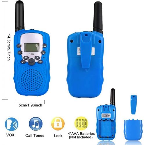  [아마존베스트]WANFEI 2 x Walkie Talkies for Kids, 2-Way Radio Kids Walkie Talkies with 22 Channels LCD Screen VOX Flashlight 10 Call Tones Ideal Gifts Walky Talky Toy for Children (Battery Not I