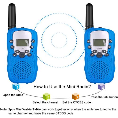  [아마존베스트]WANFEI 2 x Walkie Talkies for Kids, 2-Way Radio Kids Walkie Talkies with 22 Channels LCD Screen VOX Flashlight 10 Call Tones Ideal Gifts Walky Talky Toy for Children (Battery Not I