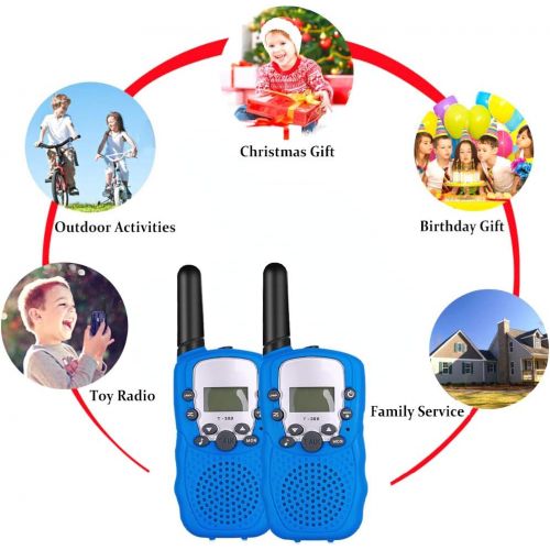  [아마존베스트]WANFEI 2 x Walkie Talkies for Kids, 2-Way Radio Kids Walkie Talkies with 22 Channels LCD Screen VOX Flashlight 10 Call Tones Ideal Gifts Walky Talky Toy for Children (Battery Not I