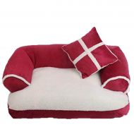 WANK Luxury Comfortable Pet Dog Bed Sofa Warm Velvet Puppy House Kennel Cozy Cat Nest Sleepping Mat Cushion Pet Bedding for Small Medium Large Dogs Cats