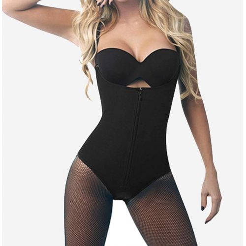  WANK Womens Body Shaper Bodysuit Waist Trainer Slimming Underwear Butt Lifter Shapewear with Zipper Steel Bones