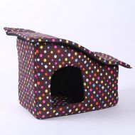 WANK Dog House Cotton Folding Dog Bed with Mat Cats Cushion Puppy Kennel Pets Product For Large Dog Gray