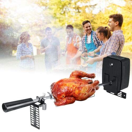  WANLECY Rotisserie Set, Universal Stainless Steel Meat Forks Rotisserie Kit with Cordless Electric Motor for BBQ, Picnic, Camping