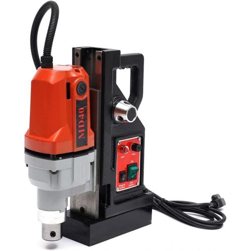  [아마존베스트]WANLECY Magnetic Drill Press, 2700 Lbs 1100W with 1-1/2 Inch (40mm) Boring Diameter MD40 Magnetic Drill Press Precision Metal Surface Drilling System Portable