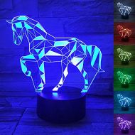 [아마존베스트]WANTASTE 3D Horse Lamp, Optical Illusion Night Light for Room Decor & Nursery, Cool Birthday Gifts & 7 Color Changing Toys for Kids, Girls, Boys & Horse Lovers