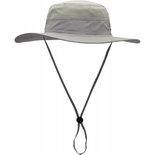  [아마존베스트]Wanying Womens Mens Outdoor Bucket Hat Fisherman Hat Bush Hats with Chin Strap Breathable Quick Drying Sun Protection for Head Circumference 56-60 cm