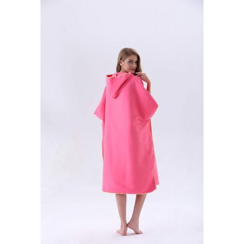  WAQIA Surf Poncho TowelHooded Water Absorbent Changing Wetsuit Microfiber Beach Bath Robe Quick Dry Surfing Swimming Bathing for AdultsMen Women