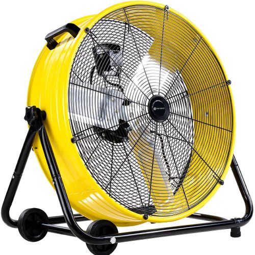  WARMLREC Industrial Fan 24 Inch Heavy Duty Drum 3 Speed 8100 CFM Air Circulation High Velocity Fan For Warehouse, Workshop, Factory, Commercial, Residential and Greenhouse Yellow