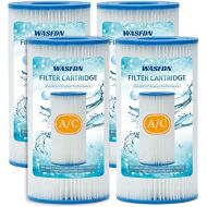 WASFDN Pool Filter A or C for Intex, Type A or C Pool Filter for Above Ground Pools, Compatible with for Intex 29000E/59900E, for Intex Pool Filters Type A or C (4 Pack)