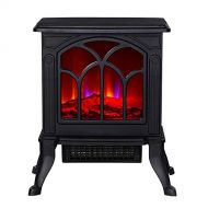 WASX Portable Electric Fireplace Heater with Realistic LED Flame Effect Overheat Protection, 900/1800 W