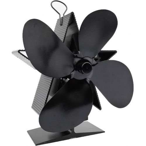  WASX 4 Blade Heat Powered Stove Fan for Wood Log Burner/Fireplace Eco Friendly and Efficient Fireplace Fans,Black