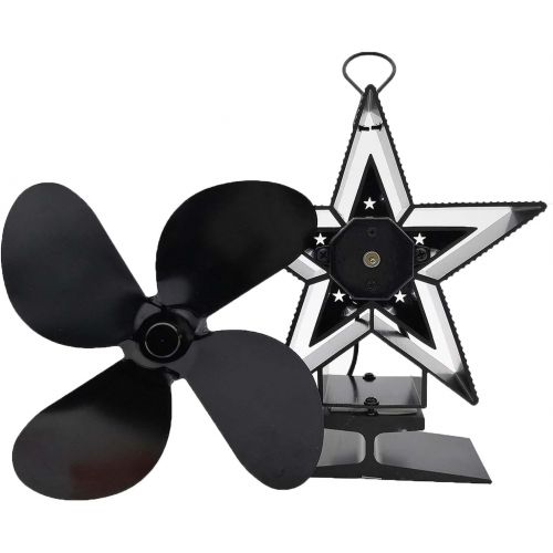  WASX 4 Blade Heat Powered Stove Fan for Wood Log Burner/Fireplace Eco Friendly and Efficient Fireplace Fans,Black