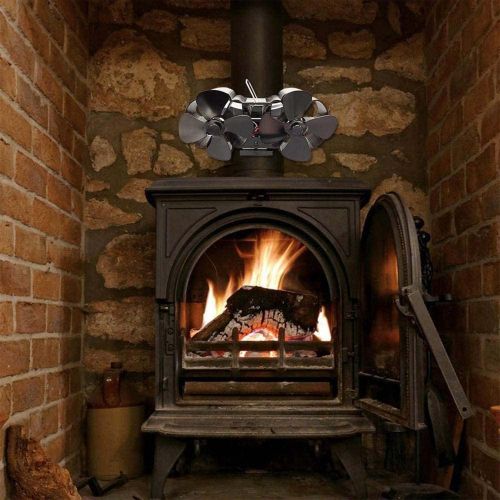  WASX Twin Motor Wood Stove Fan 8 Blade Silent Fireplace Fans Fire Fans for Fireplace Wood/Multi Fuel Burner Specially for Large Room