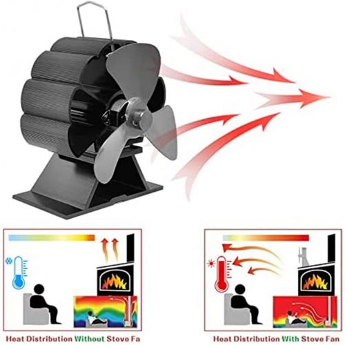  WASX 3 Blades Wood Stove Fan Without Electricity,Thermal Power Fireplace Fan Circulating Warm Air for Wood Stove Fireplace