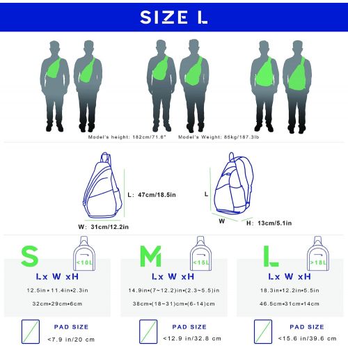  WATERFLY Sling Backpack Sling Bag Crossbody Daypack Casual Backpack Chest Bag Rucksack…