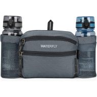 WATERFLY Fanny Pack Waist Bag: Large Hiking Phanny Pack Fannie Pouch Hip Bum Fashionable Jogging Woman Man Cycling Black