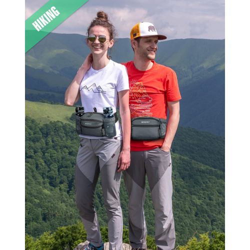  WATERFLY Fanny Pack Waist Bag: Large Hiking Phanny Pack Fannie Pouch Hip Bum Fashionable Jogging Woman Man Cycling Black