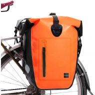 WATERFLY 25L Bike Bag Bike Pannier Bag Waterproof Bike Saddle Bag Extensible Bicycle Rear Seat Bag Shoulder Bag with Rain Cover for Riding Cycling