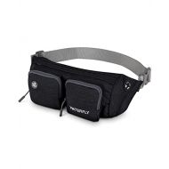 WATERFLY Fanny Pack Waist Bag: Travel Hip Pouch Bum Bag Fashion Fannie Pack Adjustable Belt Waistpack Phanny Fannypack for Man Woman Hiking Walking Jogging