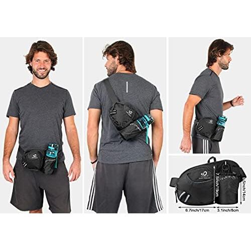  WATERFLY Hiking Waist Bag Fanny Pack with Water Bottle Holder for Men Women Running & Dog Walking Fit All Phones (Bottle Not Included)