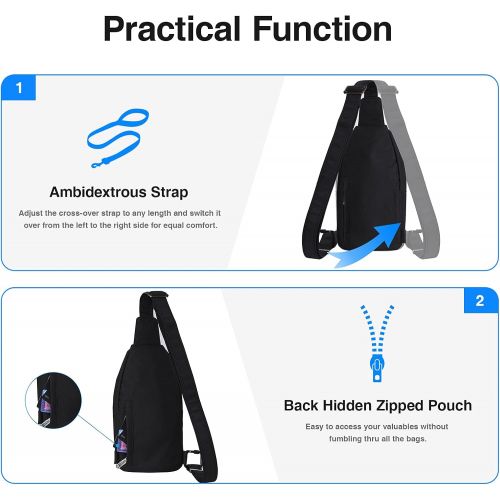  Waterfly Small Crossbody Sling Backpack Anti Theft Backpack for Traveling Chest Shoulder Bag