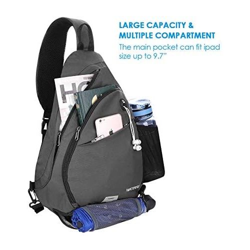  WATERFLY Sling Backpack Sling Bag Crossbody Daypack Casual Backpack Chest Bag Rucksack…