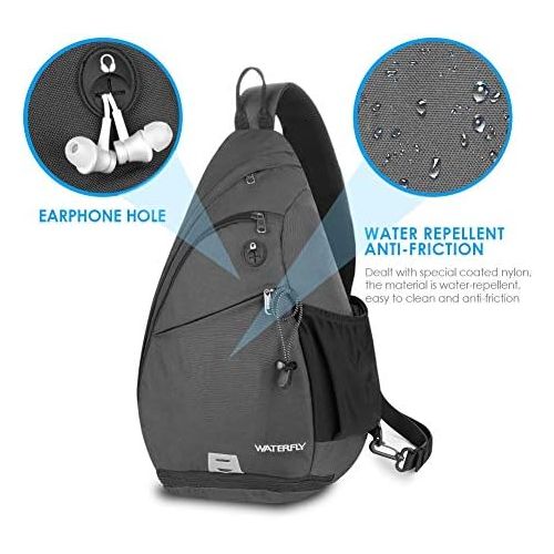  WATERFLY Sling Backpack Sling Bag Crossbody Daypack Casual Backpack Chest Bag Rucksack…