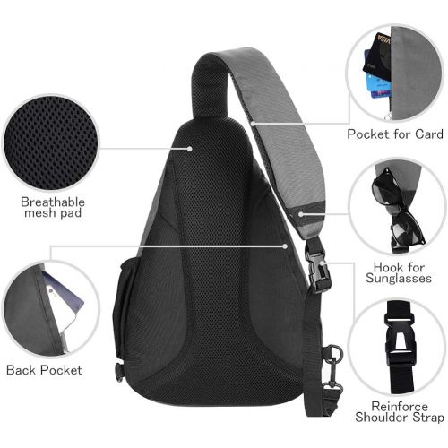  WATERFLY Sling Backpack Sling Bag Crossbody Daypack Casual Backpack Chest Bag Rucksack…