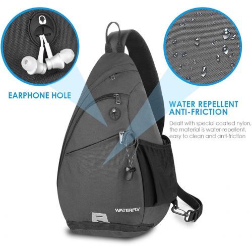  WATERFLY Sling Backpack Sling Bag Crossbody Daypack Casual Backpack Chest Bag Rucksack…