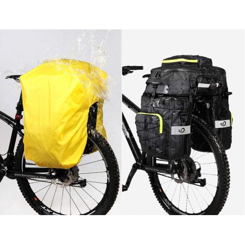  Waterfly Bike Bag Bike Pannier Bag Waterproof Bike Saddle Bag Shoulder Bag with Rain Cover for Riding Cycling (3 in 1)