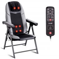 WATERJOY Adjustable Folding Shiatsu Massage Chair with Heat Mode and Kneading Rollers, Seat Vibration, and...