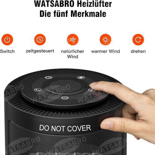  [아마존베스트]WATSABRO Keramik Heizluefter - 1500W Tragbare Heizung mit Automatischer Oszillation und Fernbedienungsfunktion, 3 Modi energiesparend leise heizluefter fuer Schlafzimmer,Buero,Wohnzimm