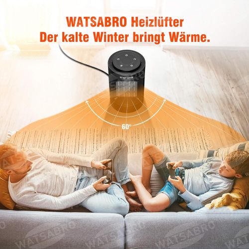  [아마존베스트]WATSABRO Keramik Heizluefter - 1500W Tragbare Heizung mit Automatischer Oszillation und Fernbedienungsfunktion, 3 Modi energiesparend leise heizluefter fuer Schlafzimmer,Buero,Wohnzimm