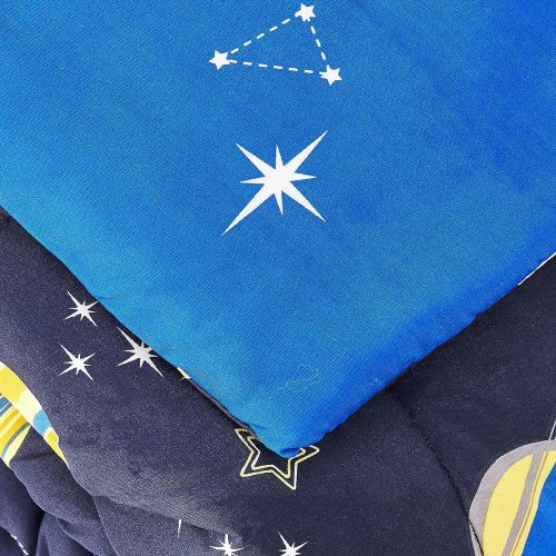  [아마존베스트]Waverly Kids Space Adventure Reversible Bedding Collection, Twin, Multicolor